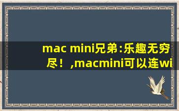 mac mini兄弟:乐趣无穷尽！,macmini可以连wifi吗